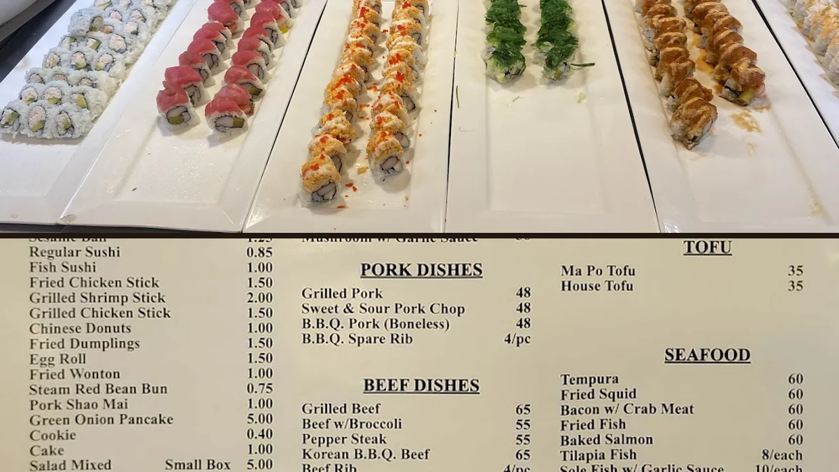 Counter service area in a Chinese buffet.